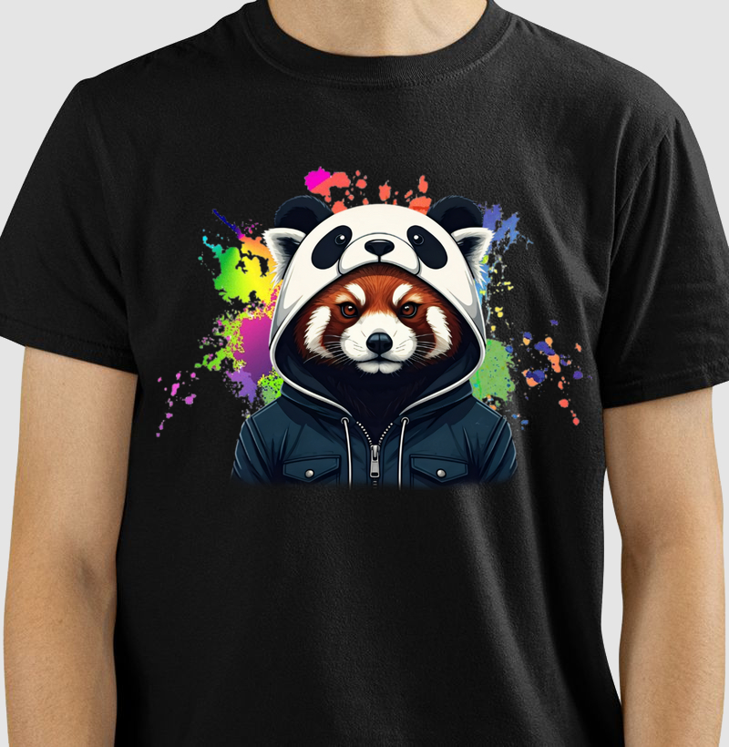 Panda Vermelho Capuz de Panda