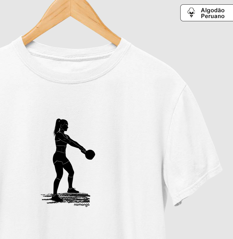 Camiseta CrossFit Kettlebell Swing Feminina – Na Manga