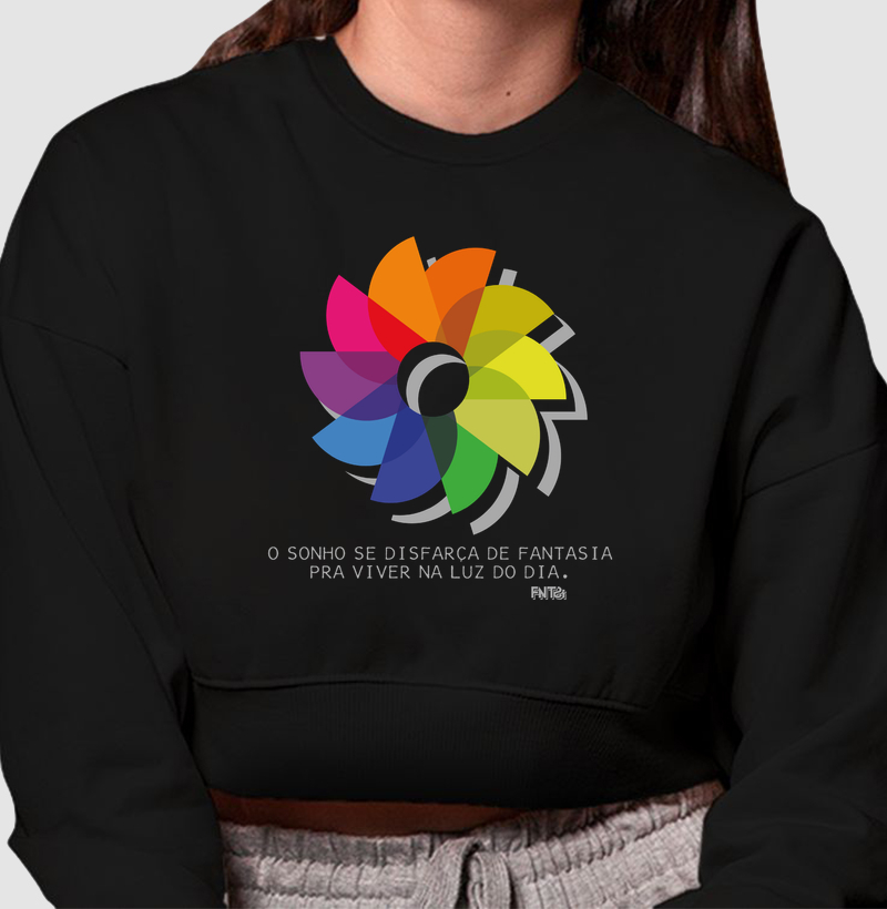 MOLETOM CROPPED "DIA" / FLOR DO SOL