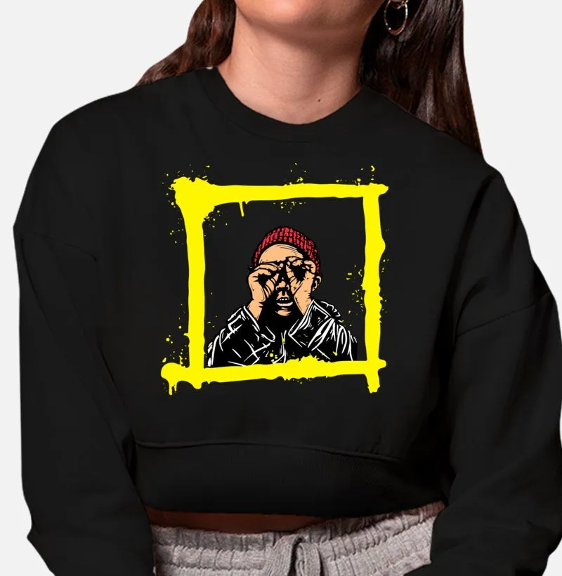 Moletom Cropped Feminino Grafite