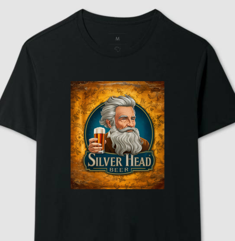 Camiseta Silver Head  Ancião cervejeiro da Montanha 