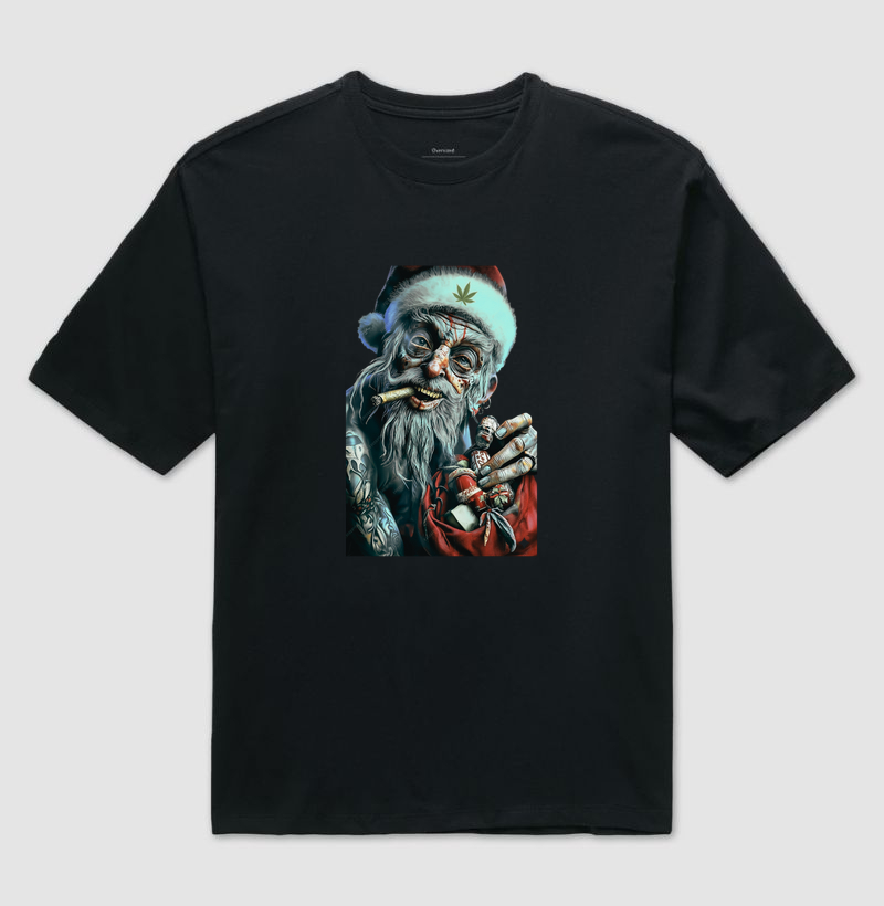 Camiseta Oversized Bad Santa - 420 Edition