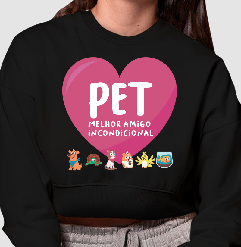 Cropped Moletom Melhor Amigo