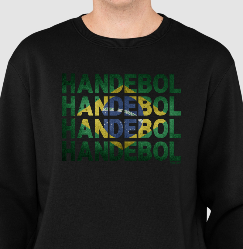  Suéter Moletom de Handebol bandeira do Brasil degradê