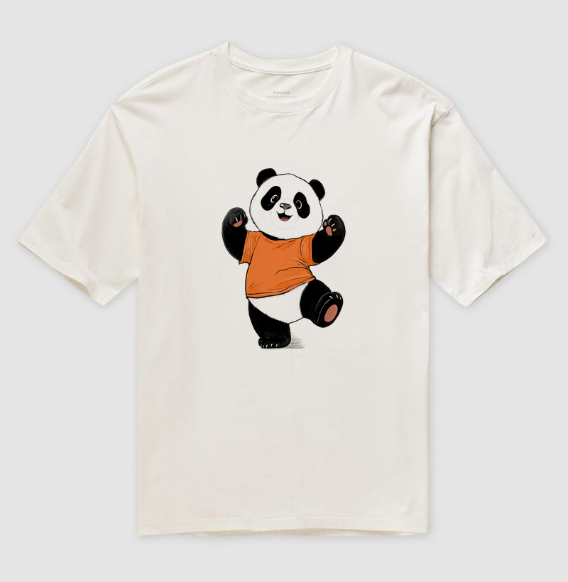 Camiseta Oversized Panda, Pandinha