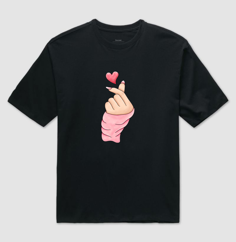 Coração coreano rosa