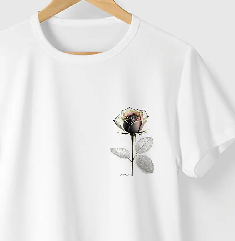 Camiseta RAIO X ROSE - BRANCA - (100% Algodão)
