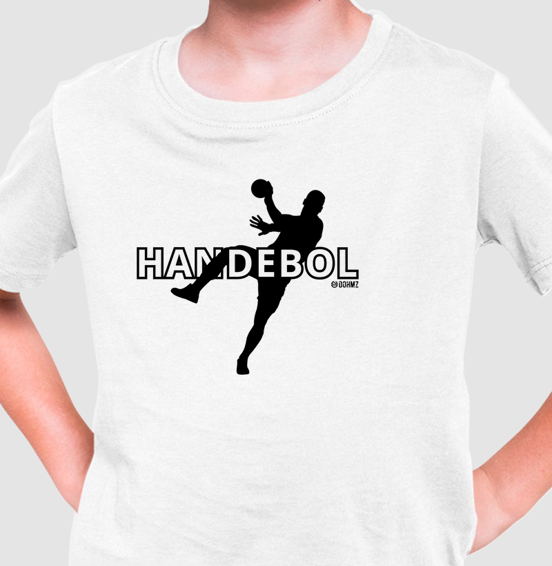 Camiseta KIDS de Handebol - Letras e silhueta jogador Masc.