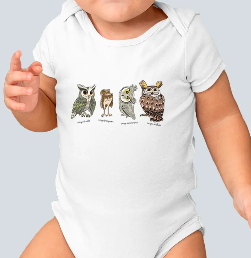 Corujinhas - Turma de Corujas Horizontal Baby Body