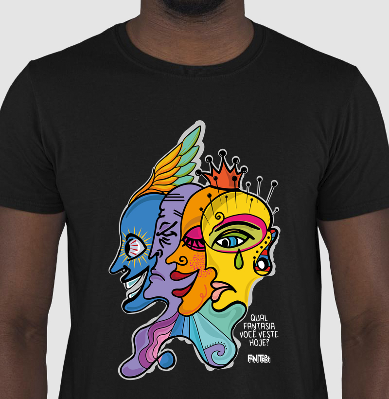 T-SHIRT "DIA" / MÁSCARAS - ESTAMPA GRANDE 