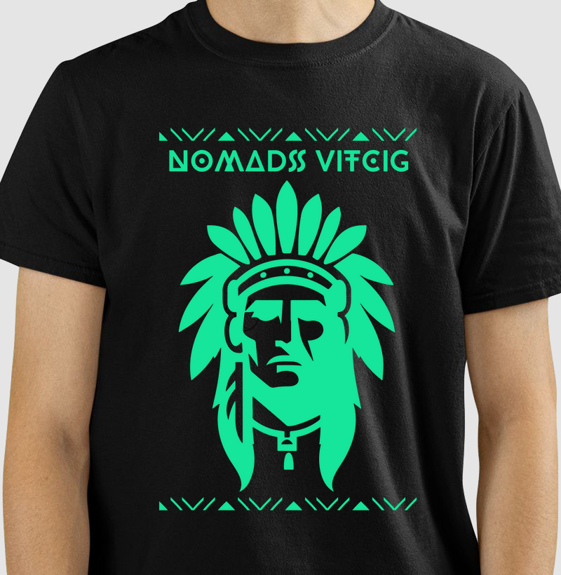 INDIO.  T-SHIRT Black Rom - Coleção NOMADS VITCIG