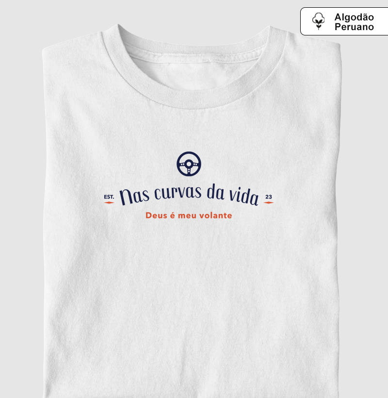 Camiseta Cristã Deus no Volante - Algodão Peruano