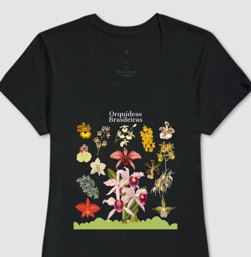 Camiseta Feminina Orquideas Brasileiras