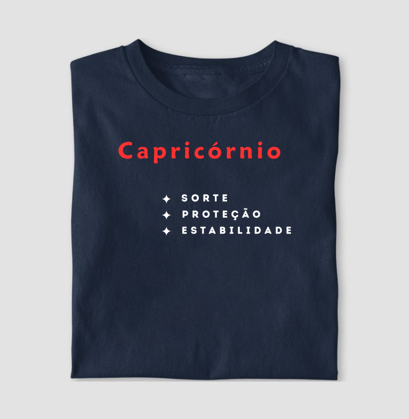 Camiseta Capricórnio — Sorte • Proteção • Estabilidade