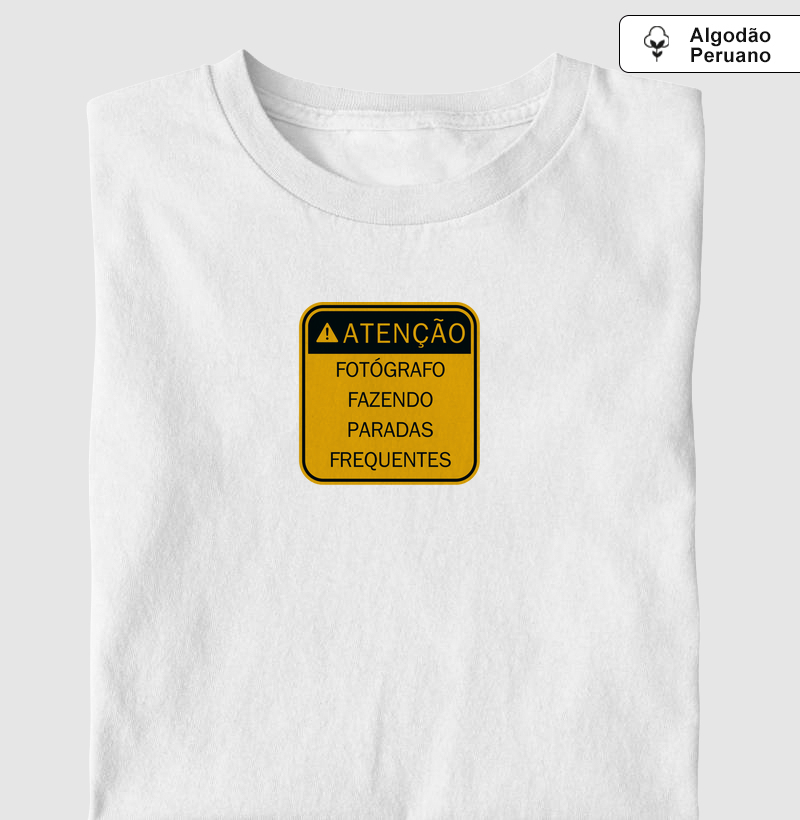 Fotógrafo fazendo paradas frequentes - Algodão premium peruano