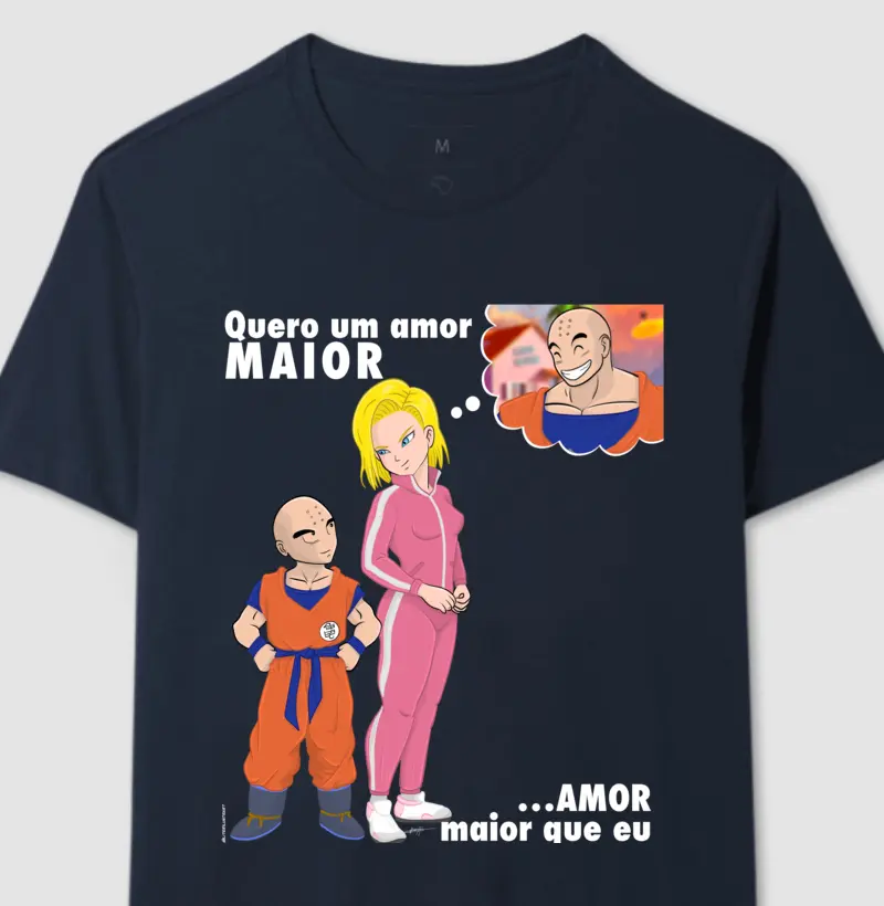Kuririn e Android 18 sem cenário - por @literilustrart