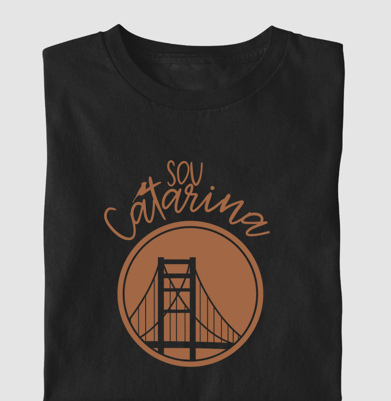 CAMISETA SOU CATARINA CARAMELO