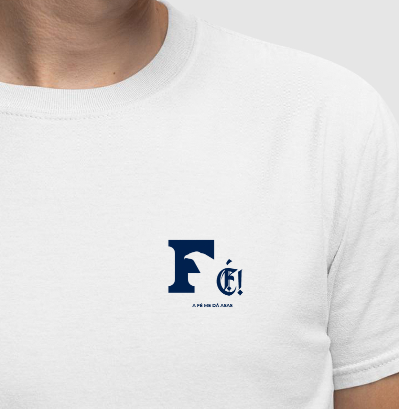 Camiseta Masculina Fé me da Asas Estampa de Águia