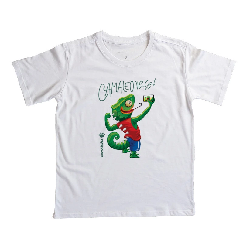 Camiseta Infantil Camaleão - Camaleone-se Selfie