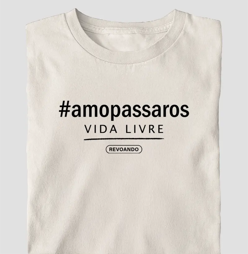 Aves em Texto - #amopassaros minimalista - Oversized