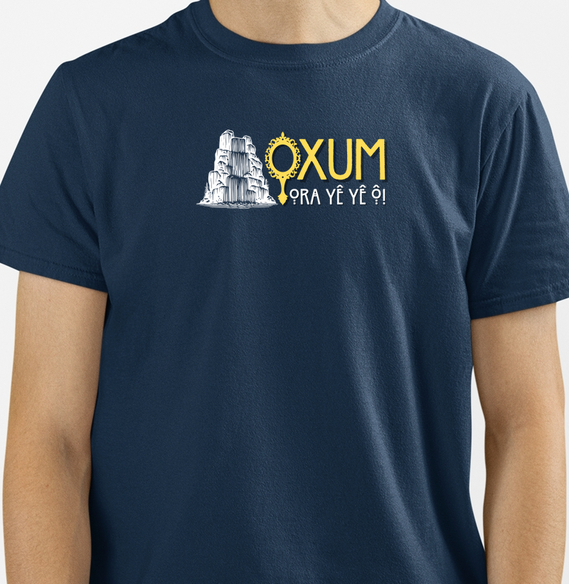 Camiseta Oxum Cachoeira Sombreada Azul Marinho Masc.
