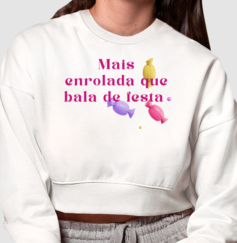 Cropped mais enrolada que bala de festa