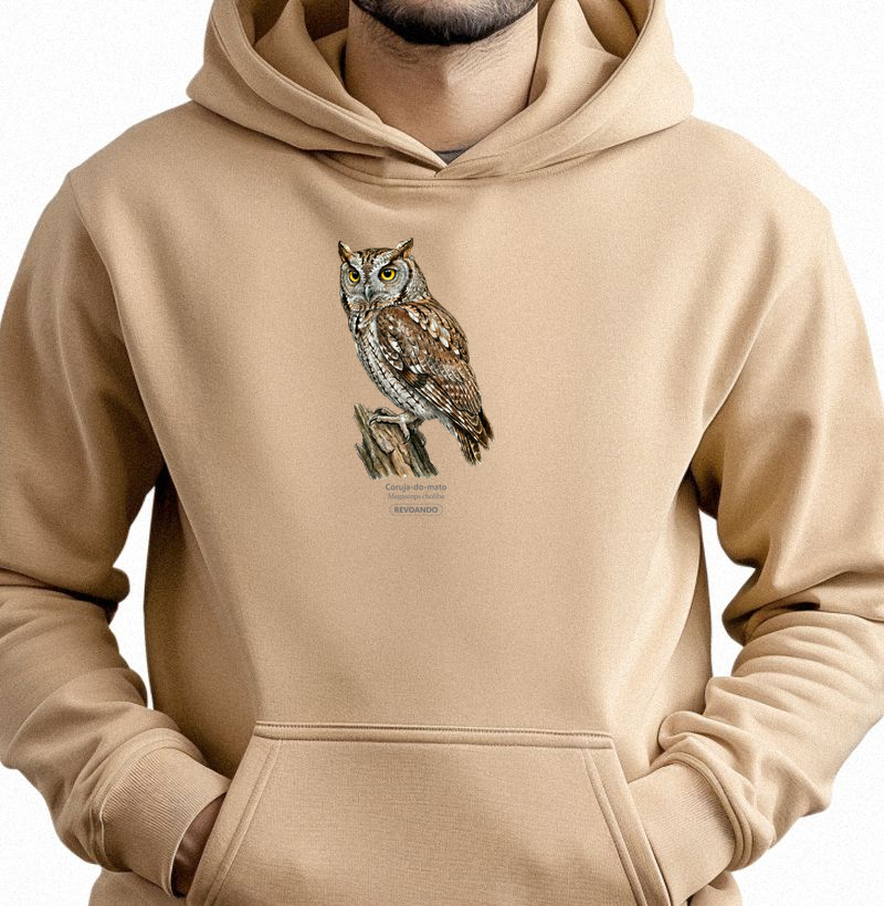 Traços Alados - Coruja-do-mato - Moletom Hoodie