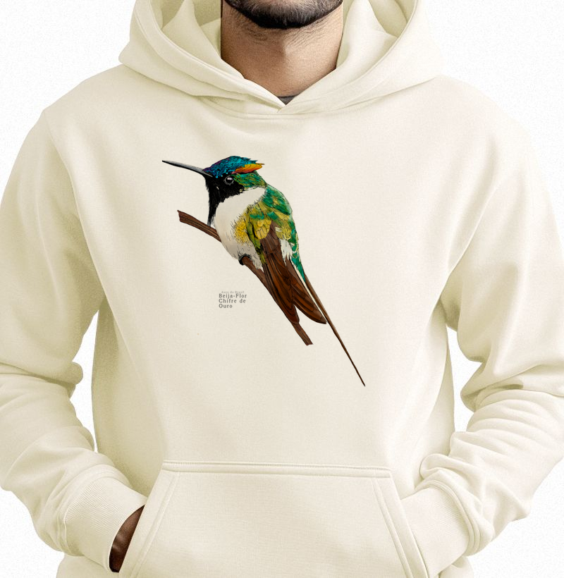 Aves do Brasil - Beija-Flor Chifre de Ouro - Moletom Hoodie