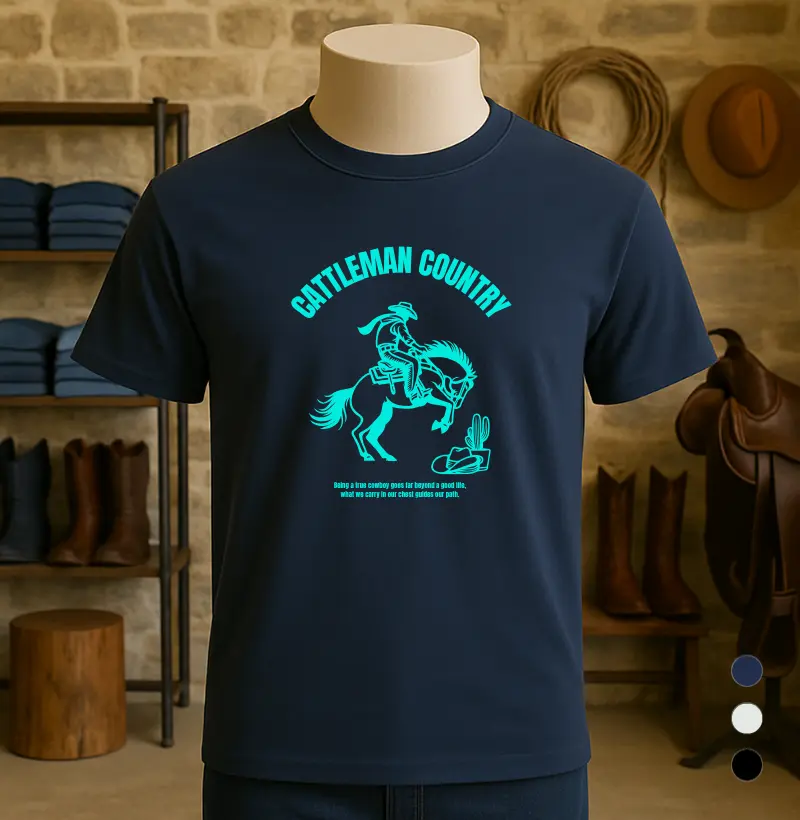Camiseta CATTLEMAN Country - azul