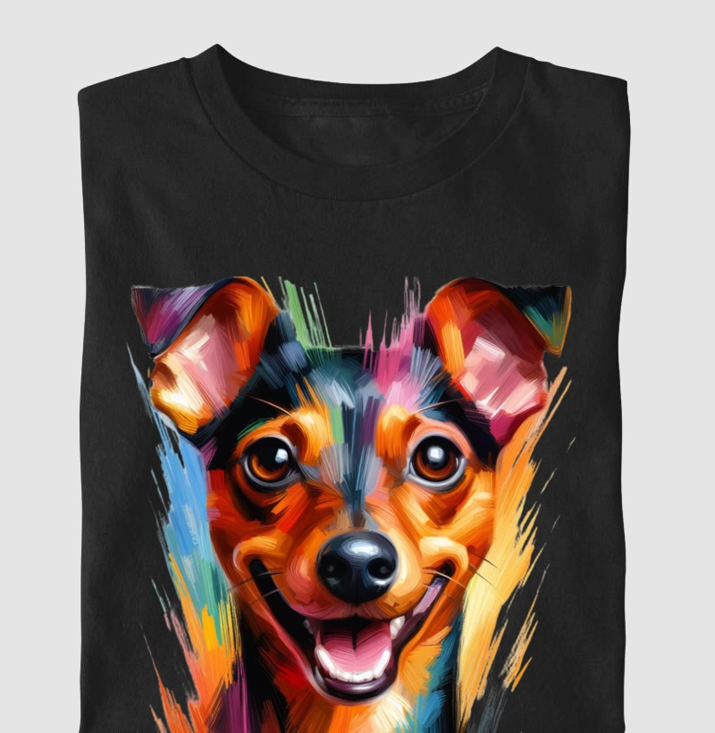 Pinscher pinceladas coloridas