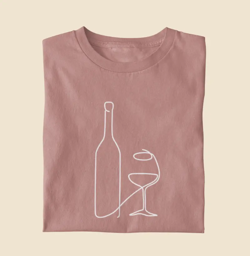 Camiseta Rosa Garrafa & Taça
