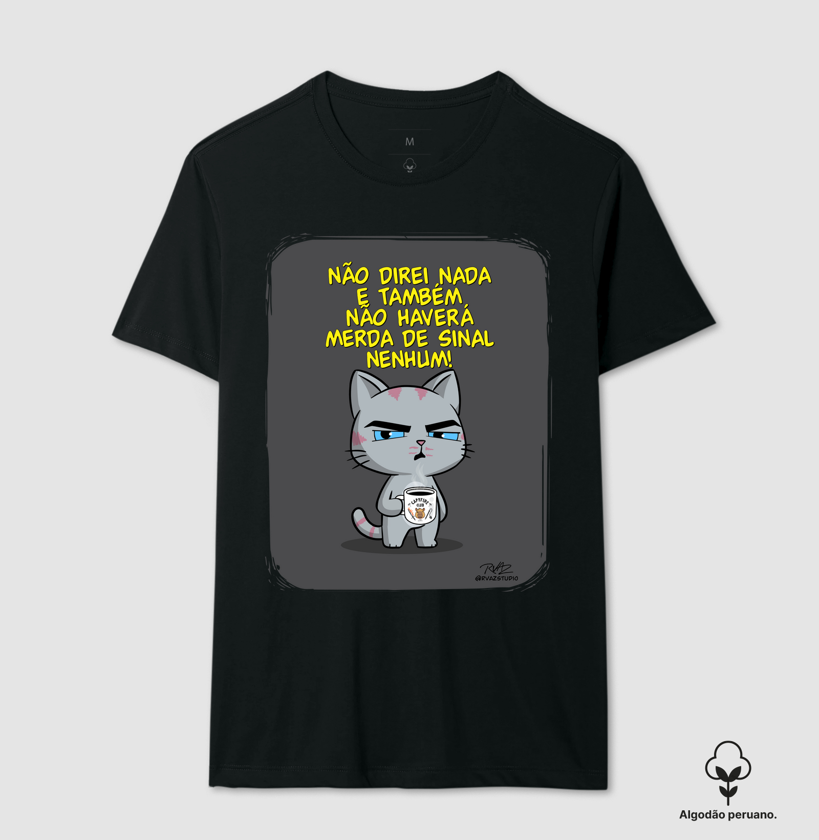 Camiseta Gato Sincero Sinal Nenhum