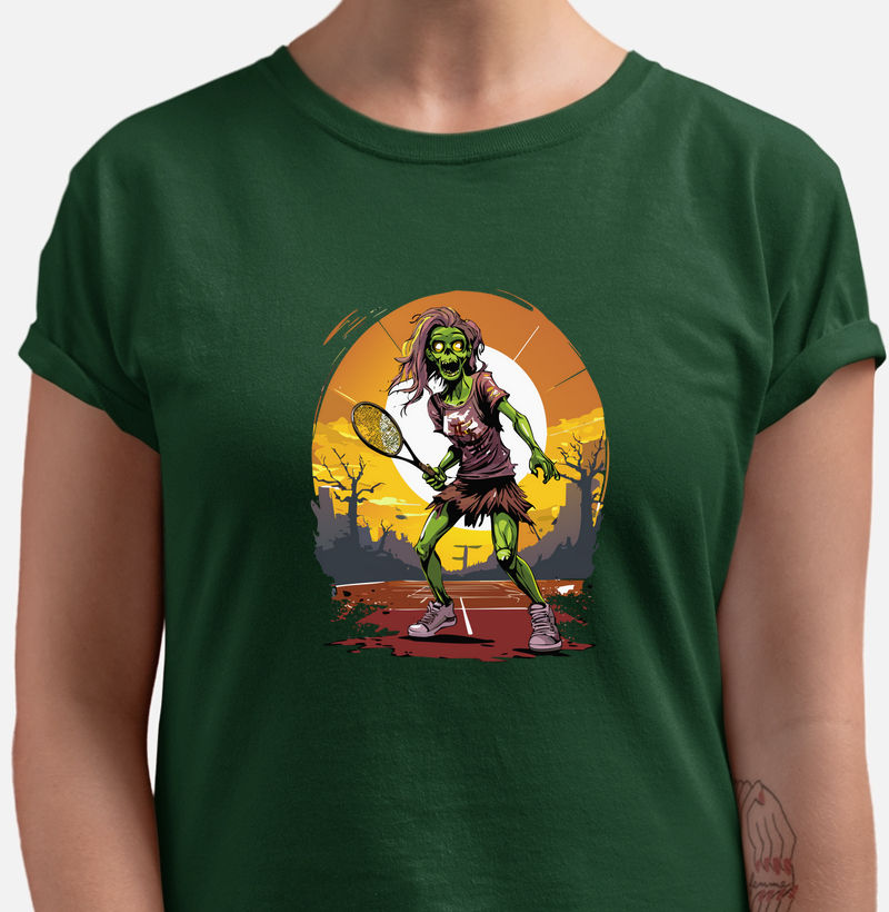 Camiseta Zumbi Menina jogando Tênis