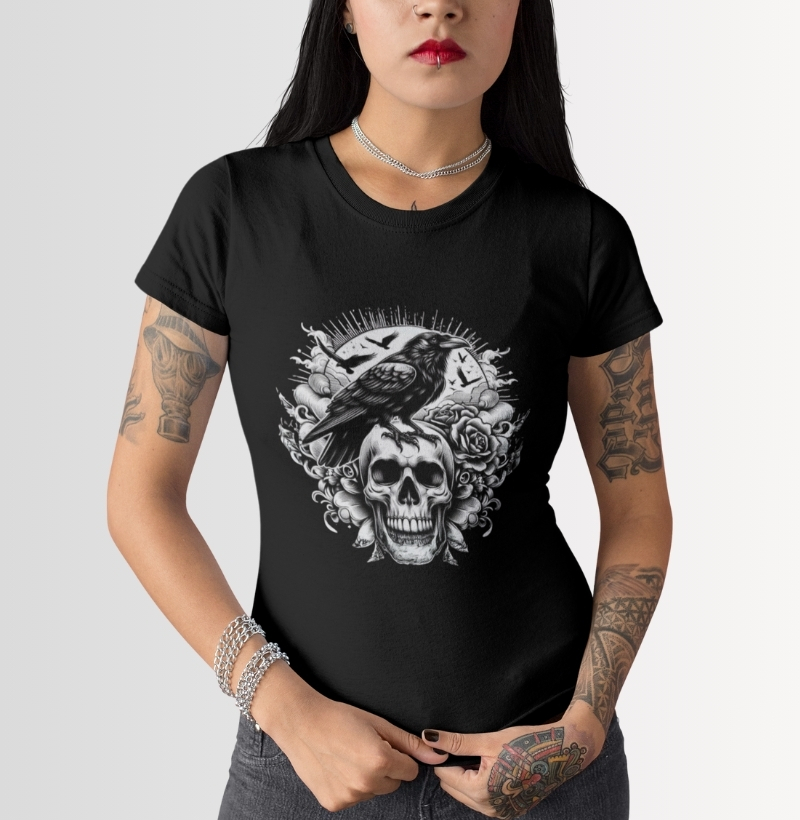 Camiseta Crow and Skull