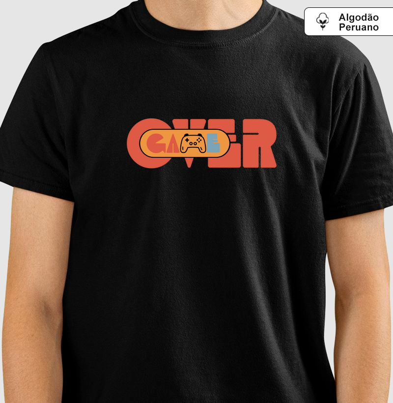 Camiseta “Game Over” em Algodão Peruano