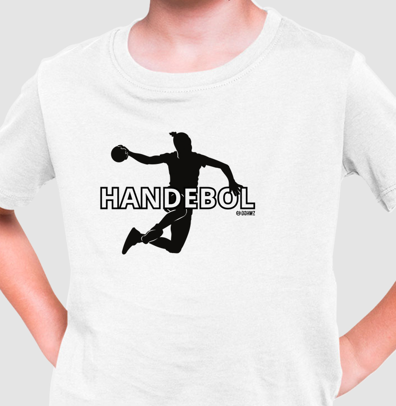 Camiseta KIDS de Handebol - Letras e silhueta jogador