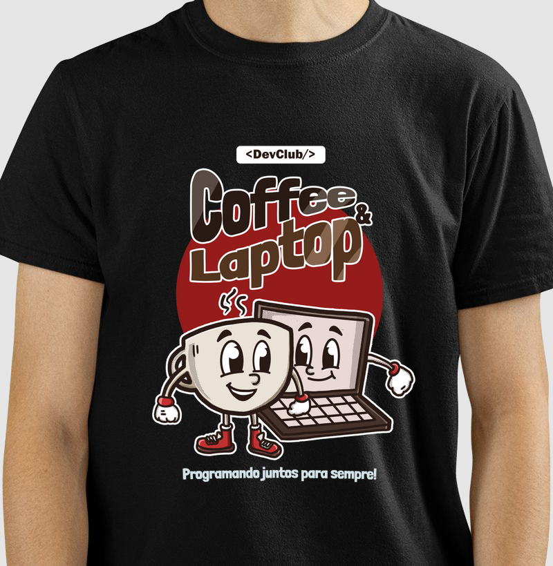 Camiseta Coffee e Laptop