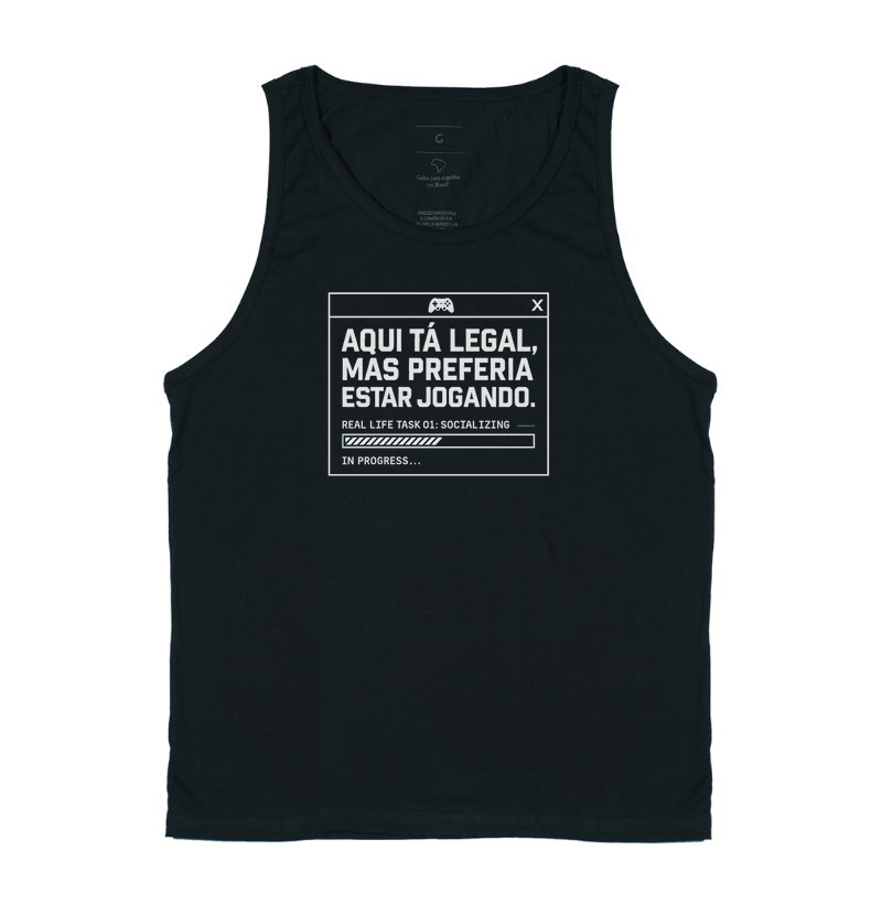 Camiseta Gamer Preferia Estar Jogando – Estilo HUD | ManaMoney