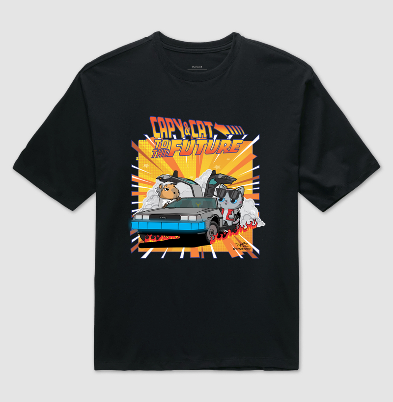 Camiseta Capy & Cat to the Future
