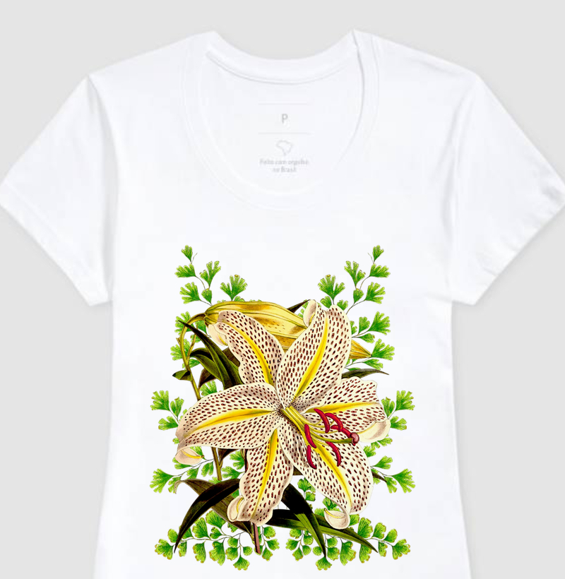 Camiseta Feminina Floral Lirio