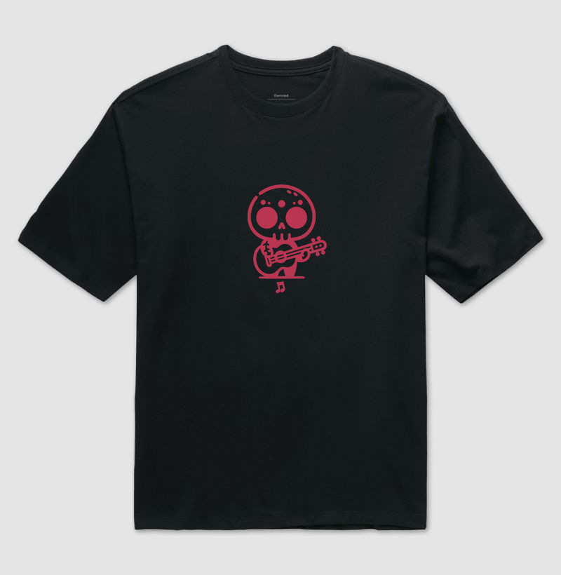 Caveira Mariachi: Camiseta Oversized - Estilo e Música para Seu Look