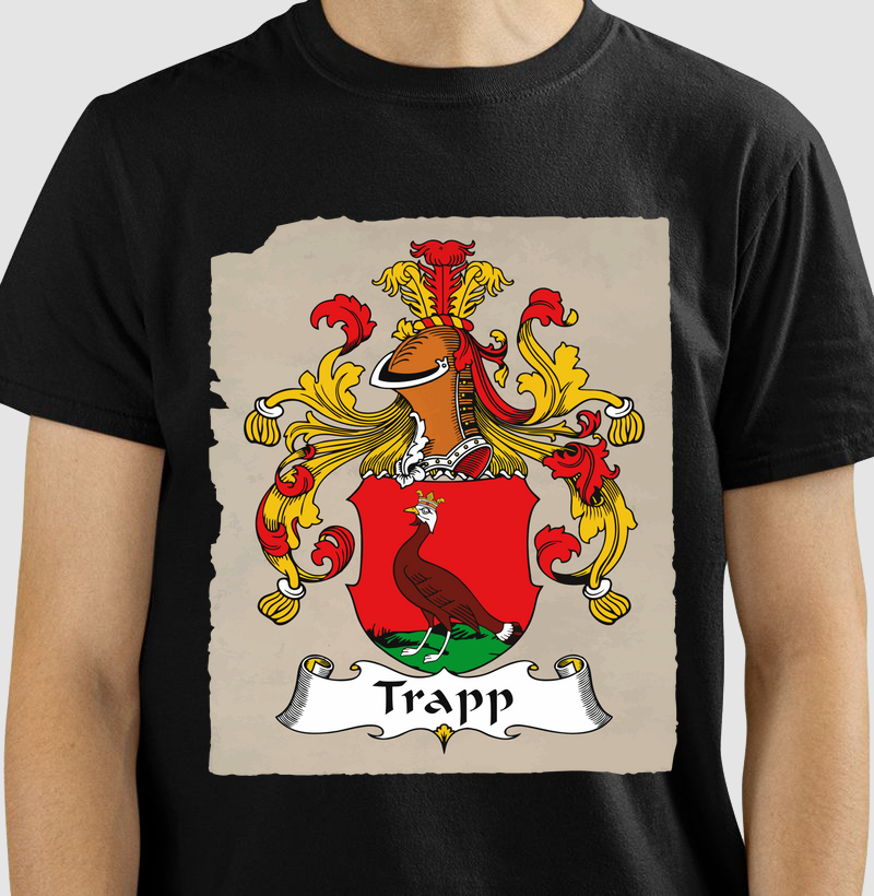 Camiseta Brasão Família Trapp Símbolo Heráldico Sobrenomes