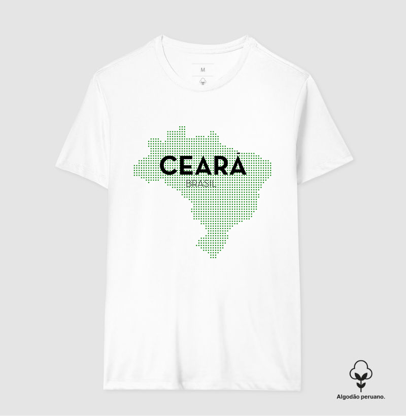 Camiseta Algodão Peruano Ceará Estado Mapa Brasil