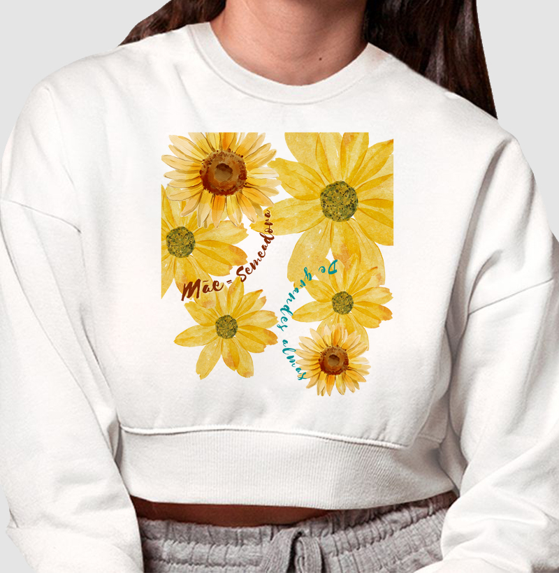 Cropped Moletom | Mãe = Semeadora de grandes almas