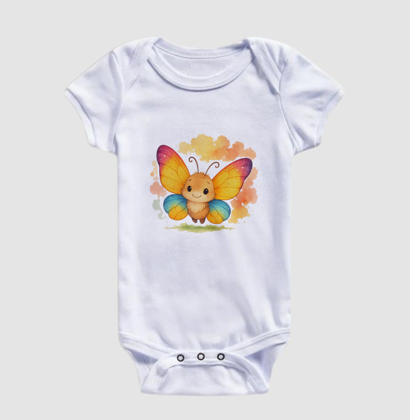 Borboleta - estilo aquarela (body bebê)