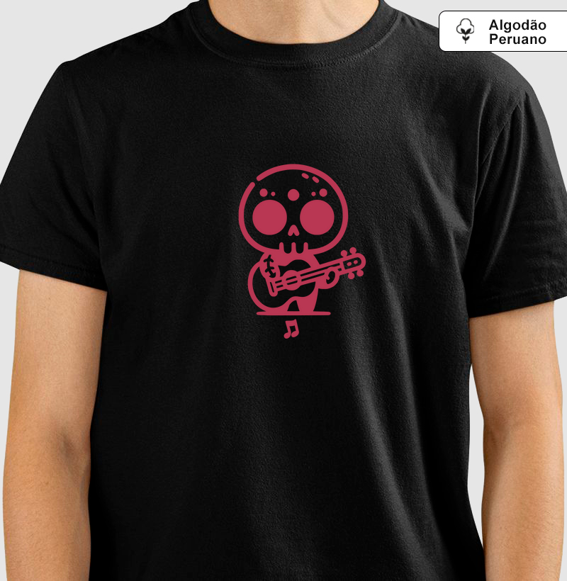 Caveira Mariachi: Camiseta em Algodão Peruano - Estilo e Música para Seu Look