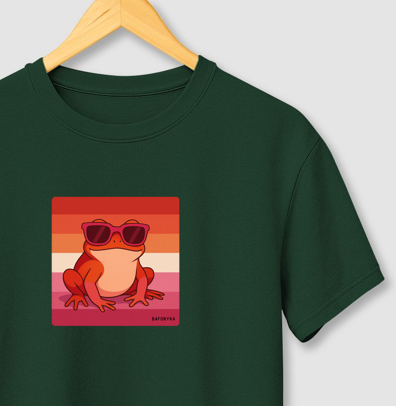 🐸😎🏳️‍🌈 Close Sapo & Orgulho Lésbico.