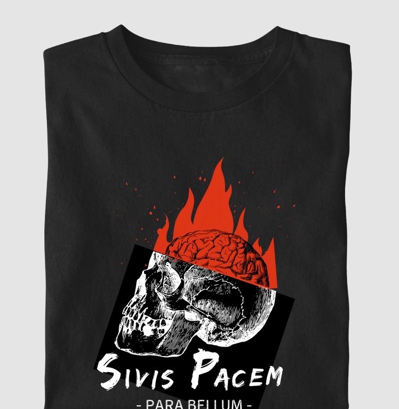 Camiseta “Si vis pacem, para bellum” – Força e Prontidão em Cada Detalhe