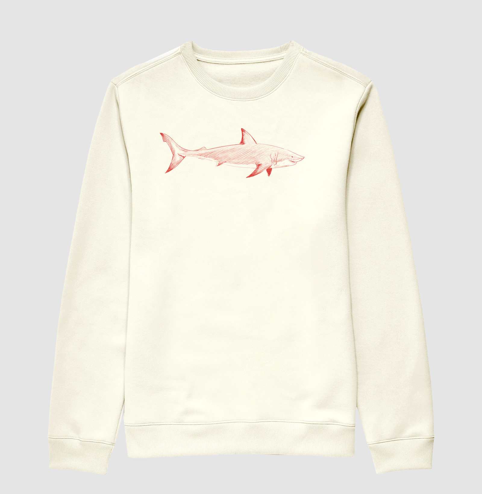 Red shark sketch illustration