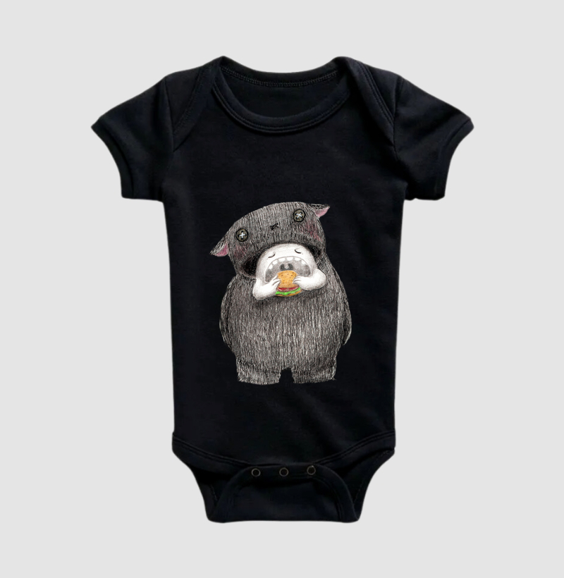 Body Infantil Lanche Monstro Feliz